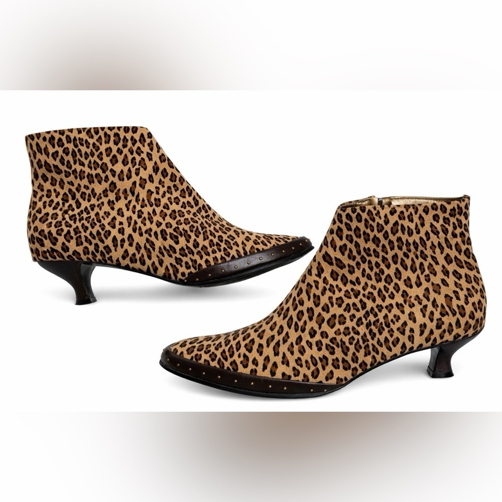 California Magdesians-80s/90s Vintage, USA, Leopard, Kitten Heel, Boot. Size-9N - Picture 1 of 11